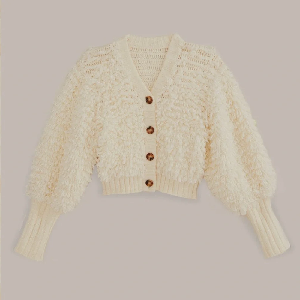 FARM Rio Cream Textured Cardigan - Picture 9 of 9